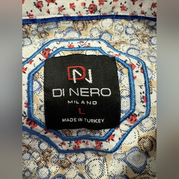 Di Nero Button Down Longsleeve Tan/Blue/White Size Large Men’s size large EUC - Picture 7 of 9